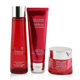 Estee Lauder - Nutritious Super-Pomegranate Overnight Radiance Collection: Cleansing Foam 125ml+Lotion Intense Moist 200ml+Night Creme 50ml - 3pc